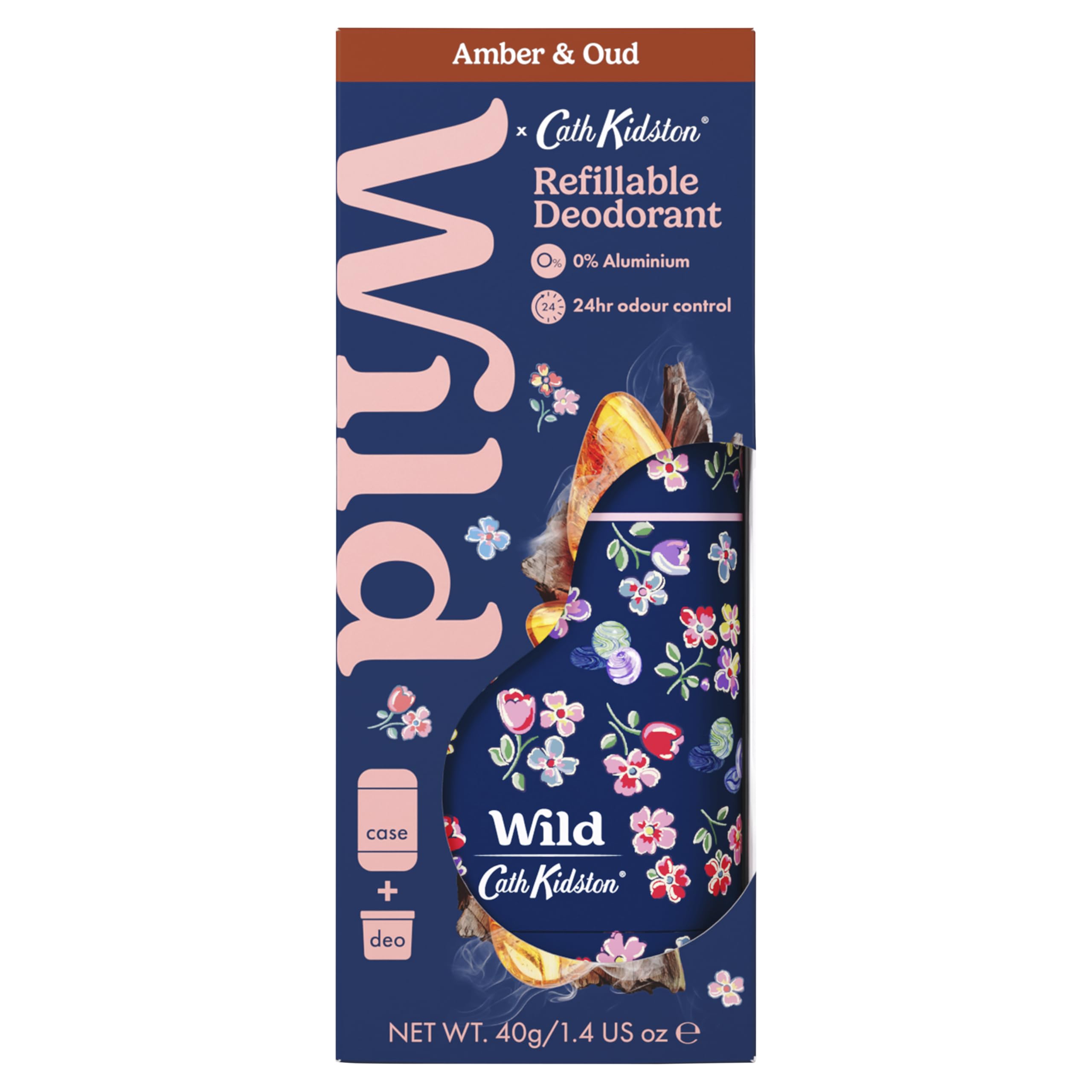 Wild Cath Kidston Case with Amber & Oud Deodorant Starter Pack 40g