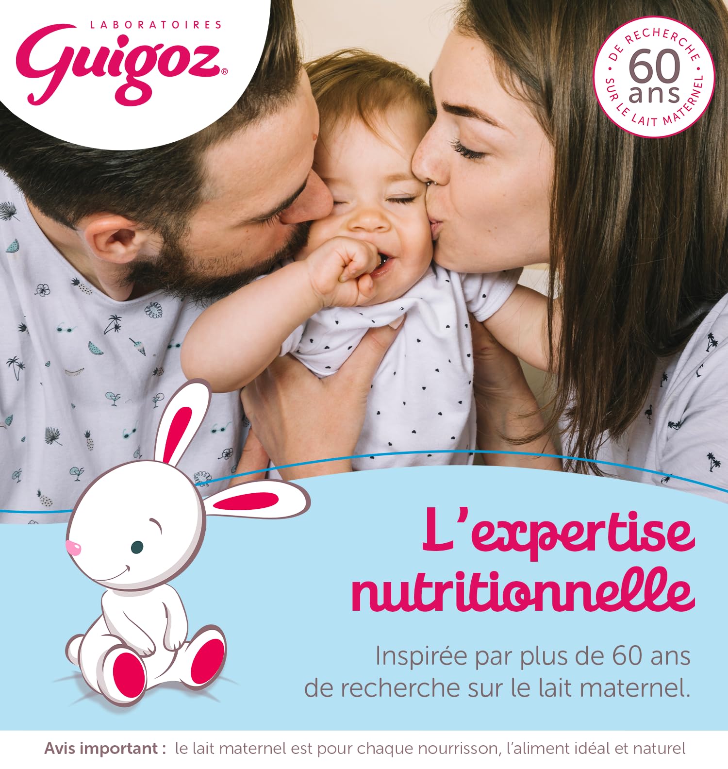 GUIGOZ OPTIPRO 3 Lait de croissance en poudre de 1 à 3 ans - 830g - Lot de 3