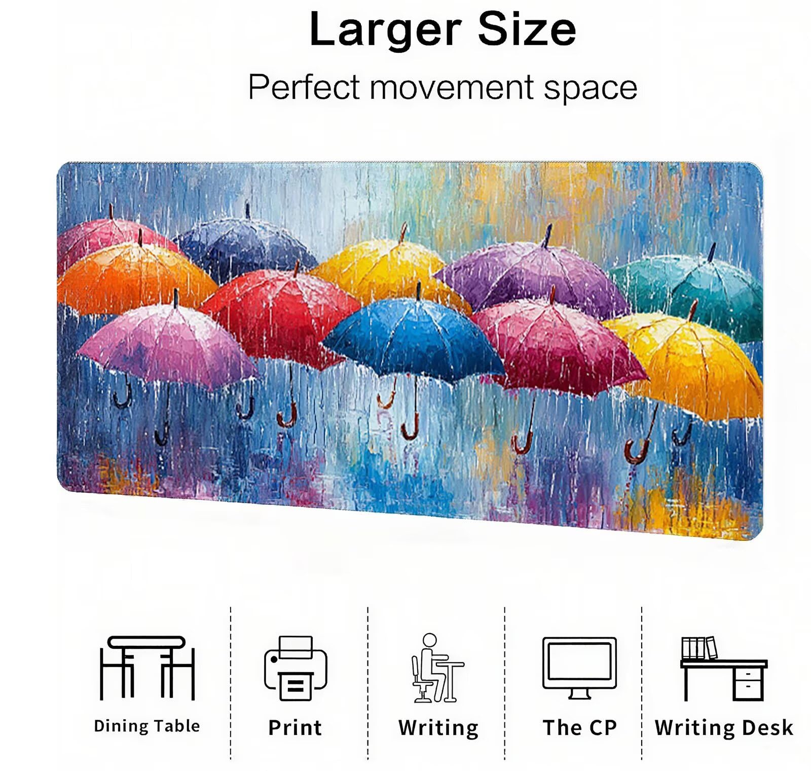 Podkładka pod mysz XXL 1200 x 600 mm kolorowa podkładka pod mysz dla graczy duża podkładka pod mysz na biurko akcesoria parasol podkładka pod mysz z antypoślizgową podstawą wodoodporna podkładka pod