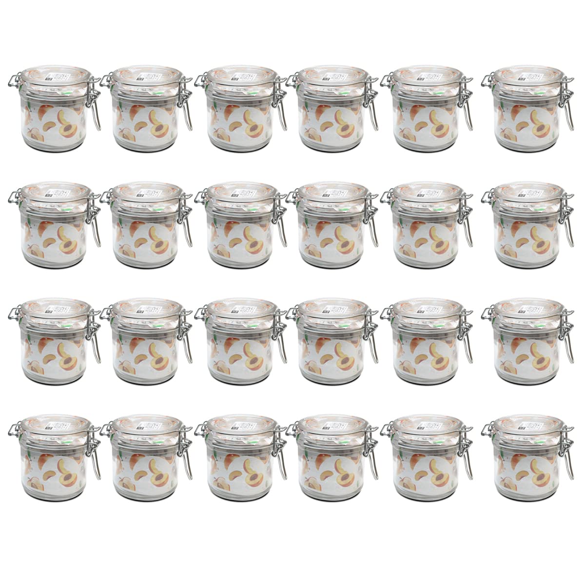 Paquete de 24 Frascos de Vidrio con Tapa de Clip Herméticos, Botes Tarros de Cristal para Conservas con Cierre mecánico, Capacidad 35 cl - Diámetro 9.8 x Altura 9.8 cm