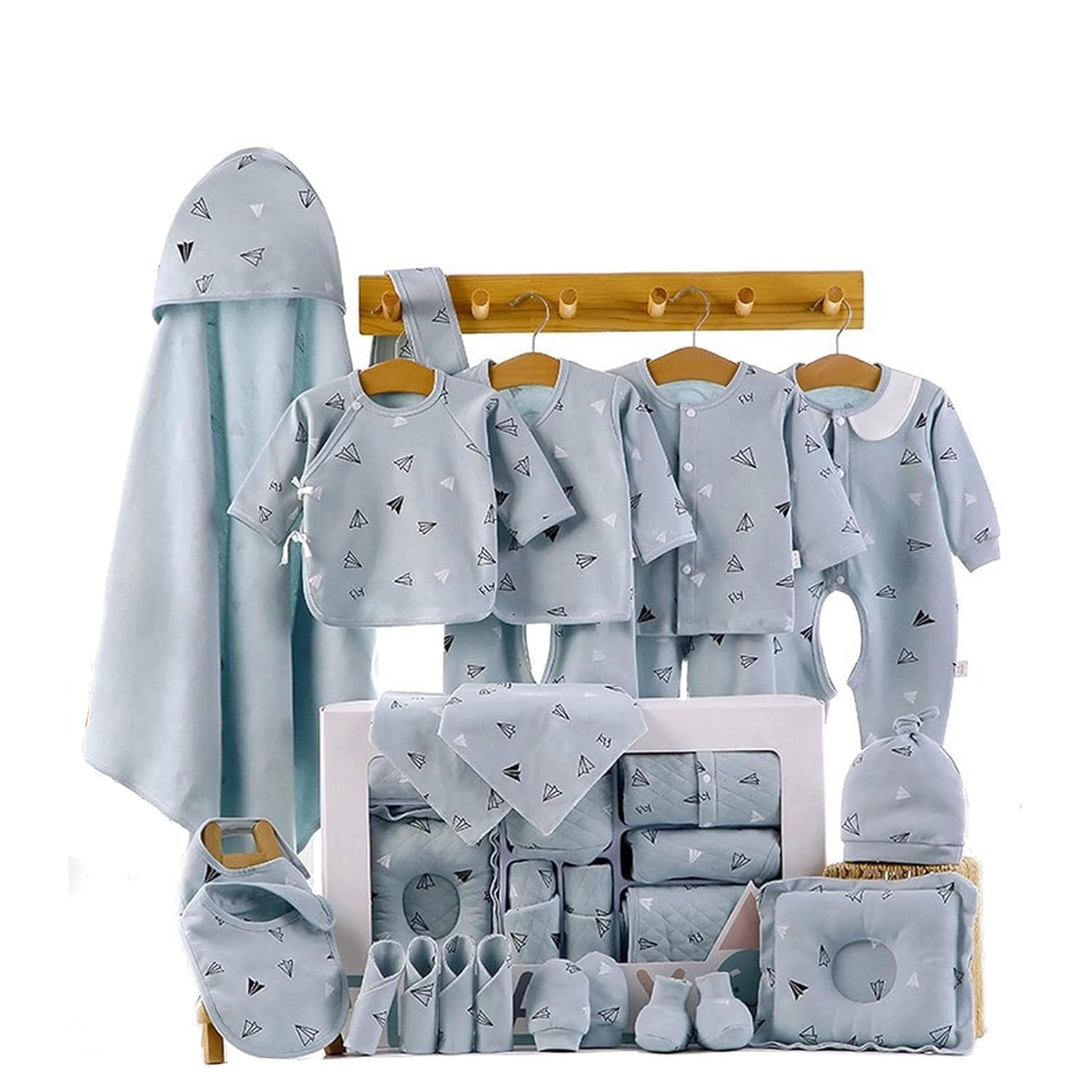 NB Baby's Cotton Layette Set (Grey)