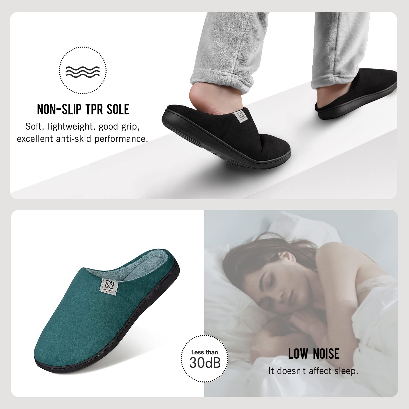 WateLves Pantofole Uomo Unisex Donna Antiscivolo Scarpe Inverno Peluche Morbido Ciabatte in Memory Foam