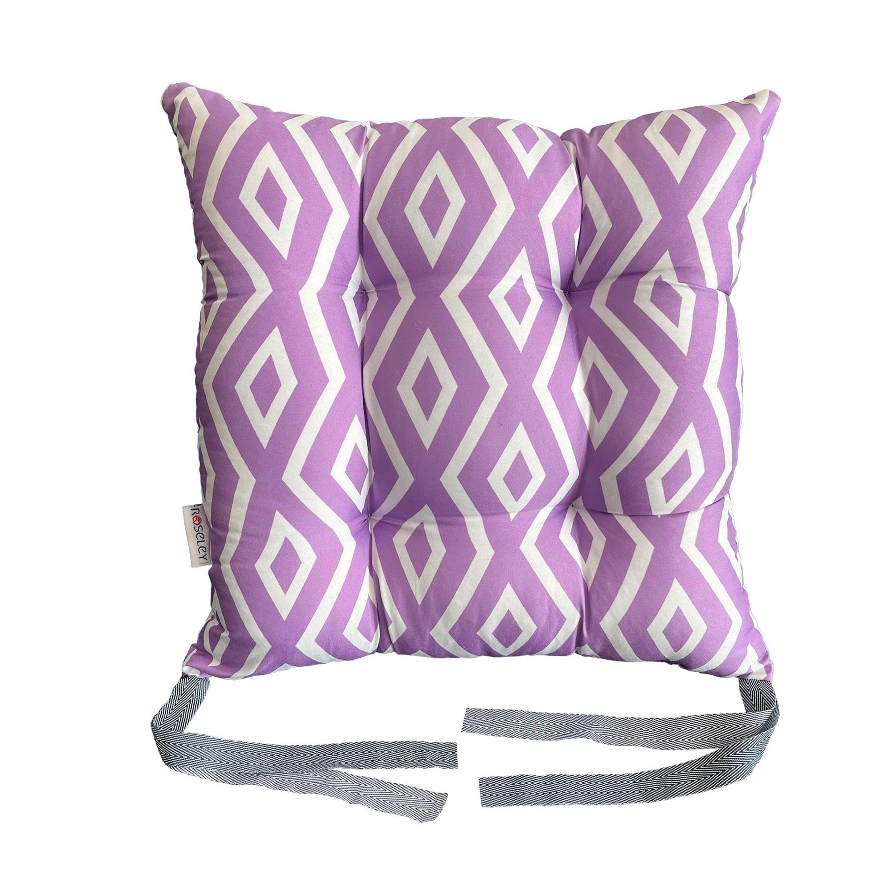 Washable Chair Cushion for Dining Chairs 36 x 36cm Soft Seat Pads with Ties Comfortable Seat Cushions for Garden Chairs Indoor Outdoor Cushions Hollow Conjugated Filling [Design 2, 1pc]