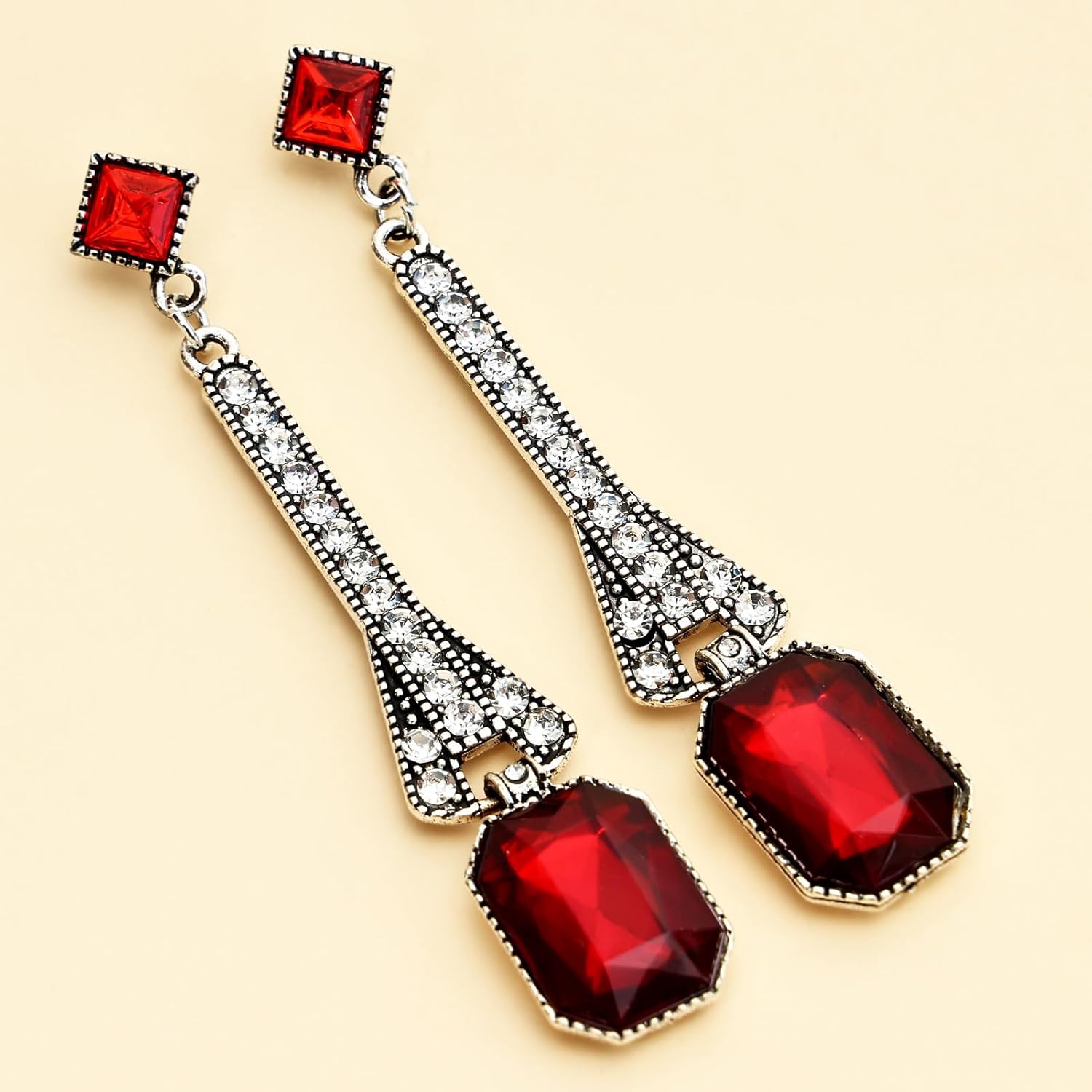 Women 1920s Flapper Set with Headband Beaded Necklaces Earrings Gloves for Vintage Wedding Costume Accessories - Image 5