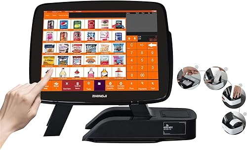 Sistema de caja registradora táctil POS con impresora térmica incorporada de recibos POS Software para tiendas minoristas Tienda de servicio