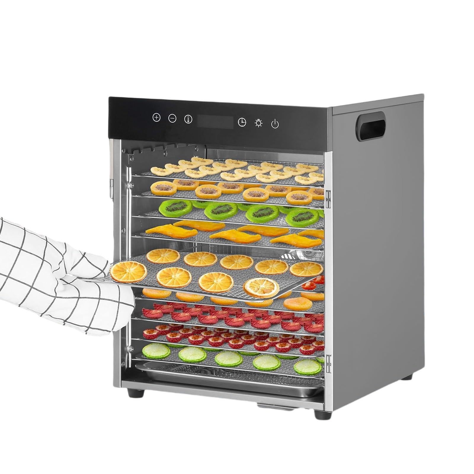 AYCDL Food Dehydrator, Stainless Steel Trays Dehydrators for Food and Jerky, Meat, Beef, 800W Dehydrated Dryer Machine with Timer&Temp Control,12layer,12layer