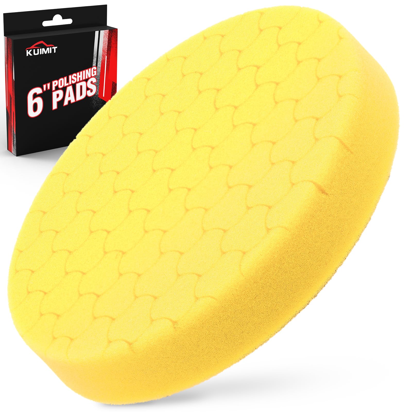 Yellow Polish Pad, Buffing Polishing Pads, 1Pc 6.5 Inch Face for 6 Inch 150mm Backing Plate Compound Buffing Sponge Pads for Car Buffer Polisher Compounding, Polishing and Waxing