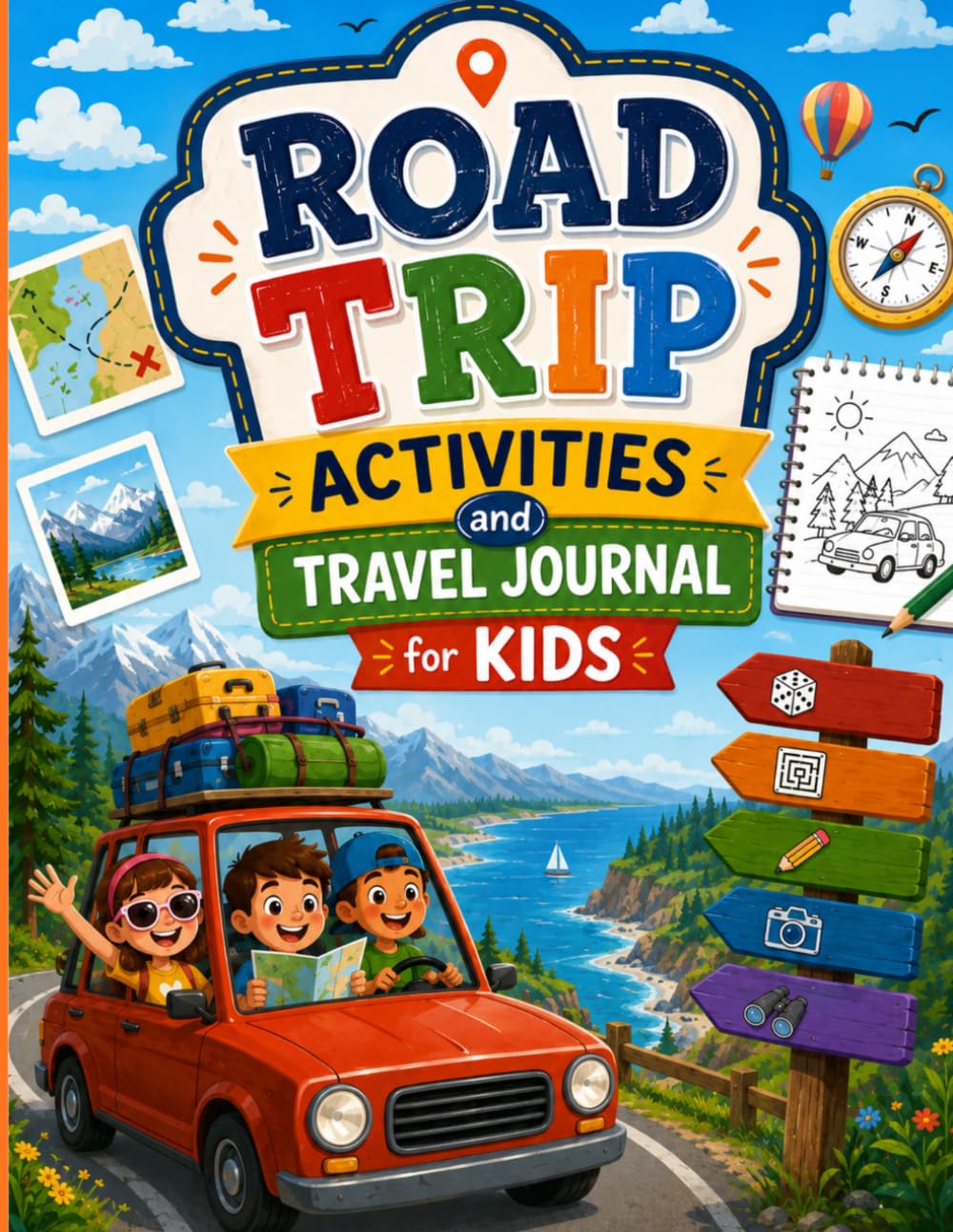 Road Trip Activities and Travel Journal for Kids: Fun Games, Mazes, Drawing Pages, Travel Memories, and Adventure Activities for Kids on the Go