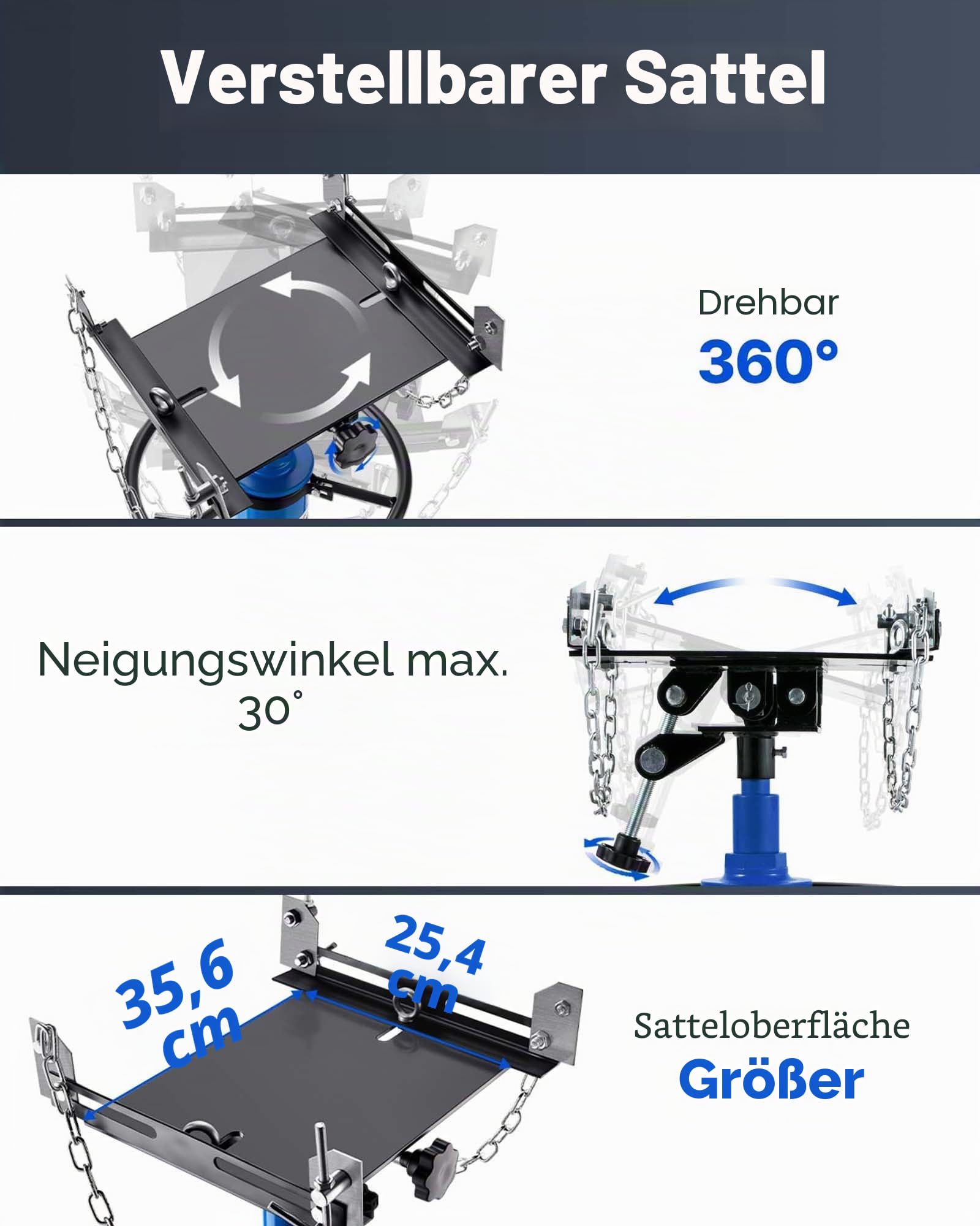 VEVOR Getriebeheber Motorheber 500 kg, Motorblock Getriebe Heber 85-170cm Hubbereich, 2-Stufen Faulenzer Hydraulischer Wagenheber kfz Heber Motorblock Motorheber Autowerkstätten Autogetrieben, Blau