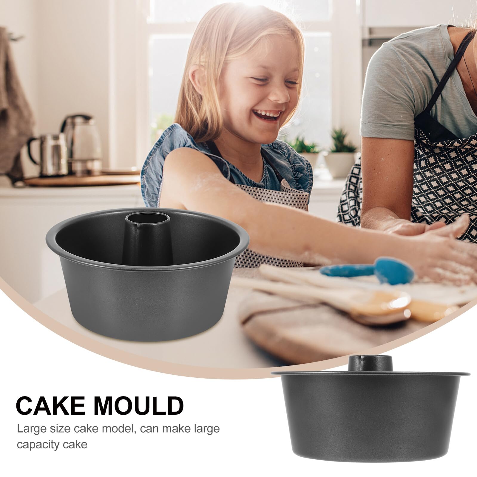 Stampo da Forno Rotondo Antiaderente in Acciaio al Carbonio, Teglia per Torta Profonda 25 Cm, Accessorio per Cottura di Dessert come Cheesecake, Muffin e Budini, per Uso Domestico