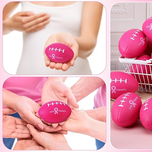 Miniatura 4 de Libima Pelota de estrés para concientización sobre el cáncer de mama, mini pelota de fútbol rosa para aliviar el estrés, regalo de esperanza para