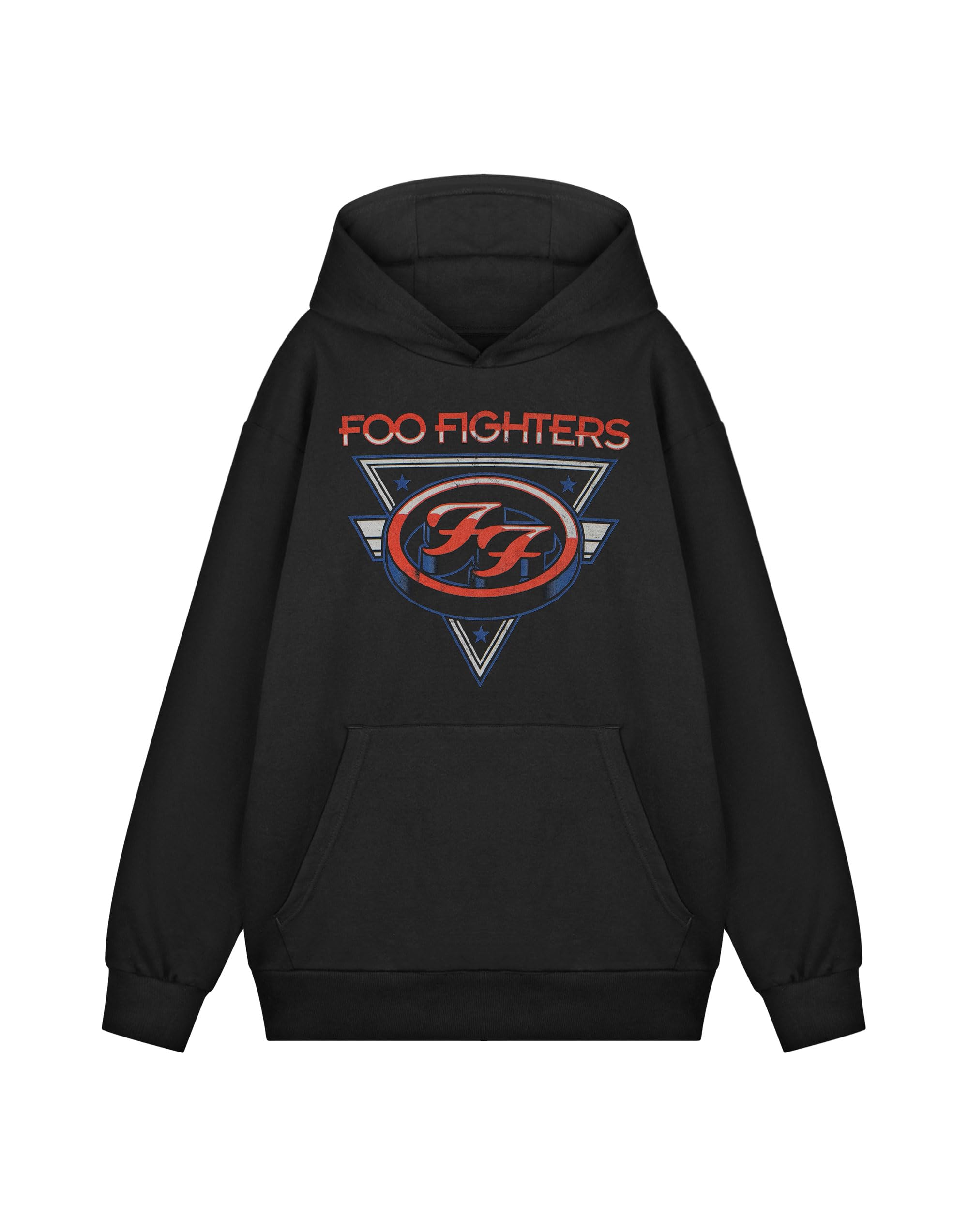 Foo Fighters Unisex Black Band Logo Hooded Sweatshirt | Classic Long Sleeve Graphic Tee | Front Pocket Music Merchandise For Adults | Casual Wear Pullover Top