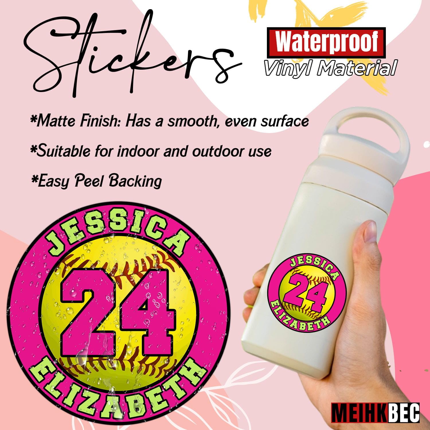 Bat Taper Personalized Baseball Bat Knob Stickers Laminated Labels