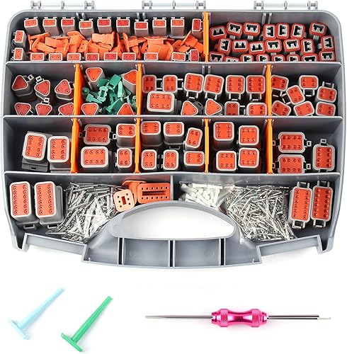 Deutsch - Kit de conectores DT de 635 piezas, conectores DT de 2346812 pines con herramienta de extracción, contactos de terminales sólidos de