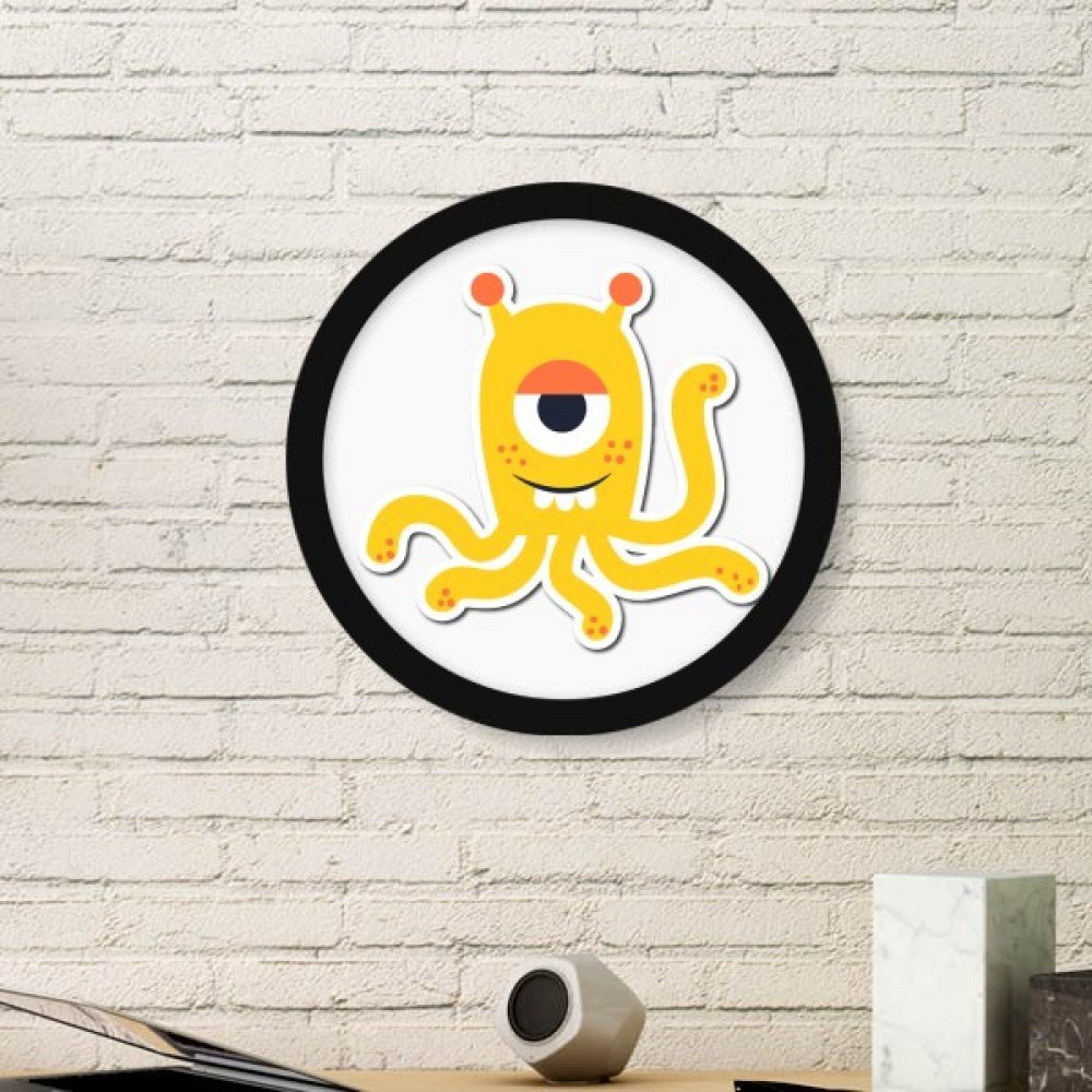 Cadeau Peinture Alien Monstre Jaune DIYthinker Cadre Medium Noir