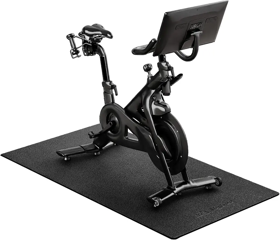 tapete de bicicleta pelotão | Tapete de bicicleta ergométrica/tapete de esteira de 6 mm, 30" x 72" para pisos de madeira ou carpete, tapete de equipamento de exercício antiderrapante