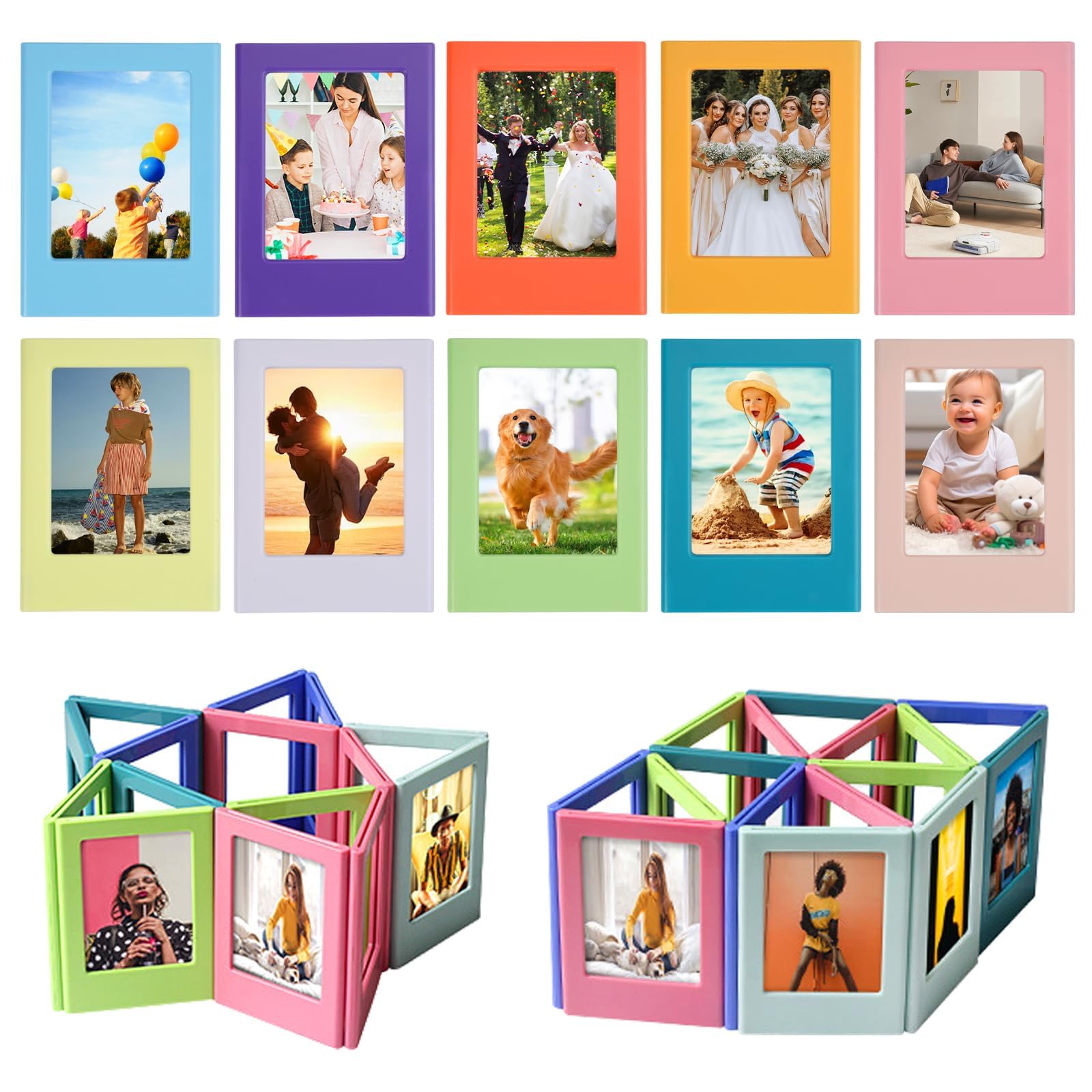 10PCS Magnetic Photo Frame 3 Inch Mini Photo Frames for Fridge or Desktop