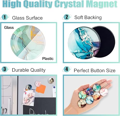 Miniatura 4 de Imanes de vidrio para refrigerador, imanes magnéticos fuertes para refrigerador, imanes de cristal de mármol para nevera, decoración para cocina,