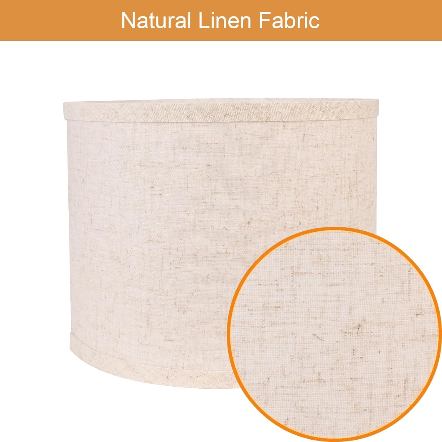 Drum Lamp Shades Set of 2, Beige Linen Lamp Shades for Table Lamps, 11‘’ Diameter x 8.85‘’ Height, Replacement Lampshades for E26 Socket Floor Lamps or Table Lamps