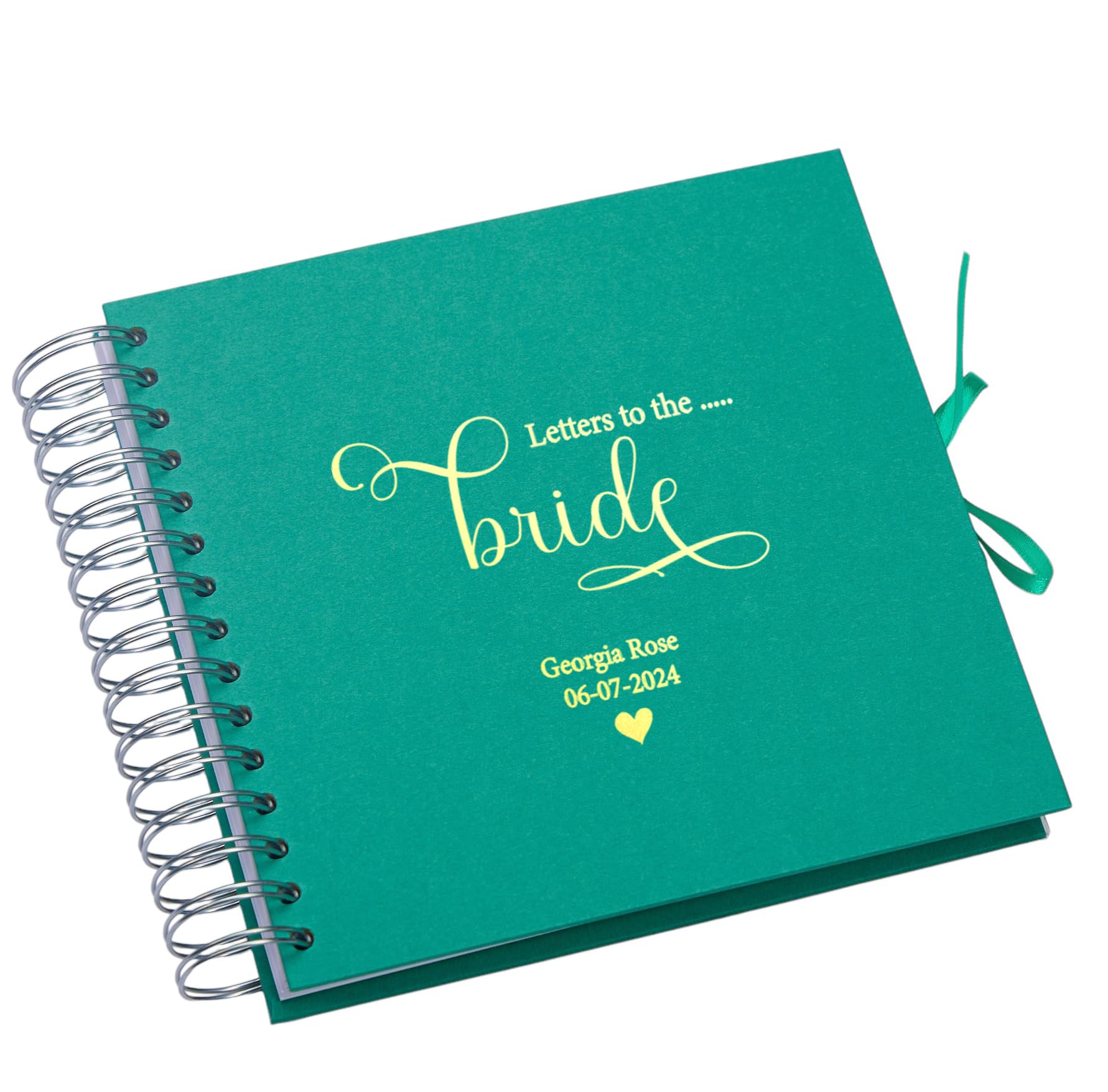 Personalised Letters To The Bride Multiple Colours Scrapbook or Photo Album Gift (Emerald Green)