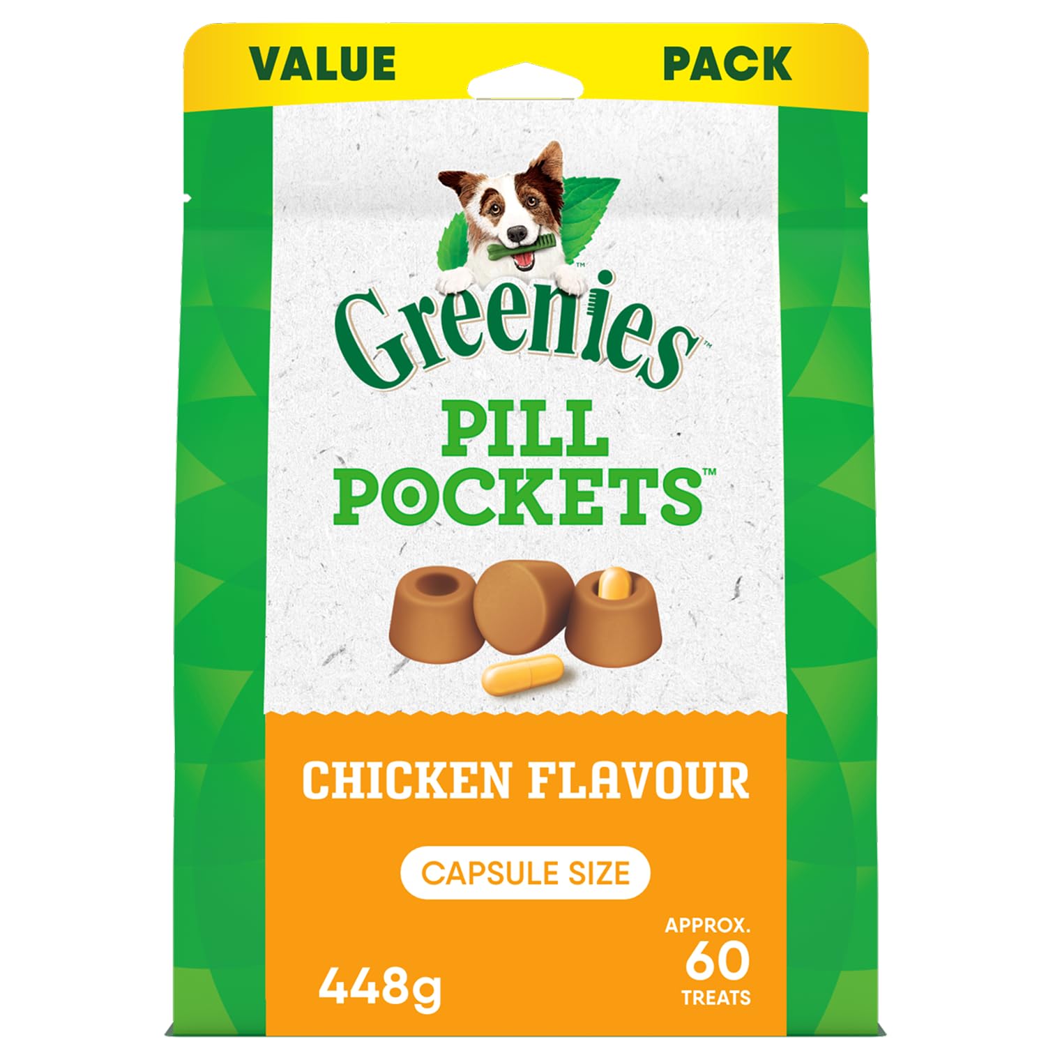 GREENIES PILL POCKETS Capsule Size Natural Soft Dog Treats Chicken Flavor, (60 Treats) 15.8oz. Pack image 6