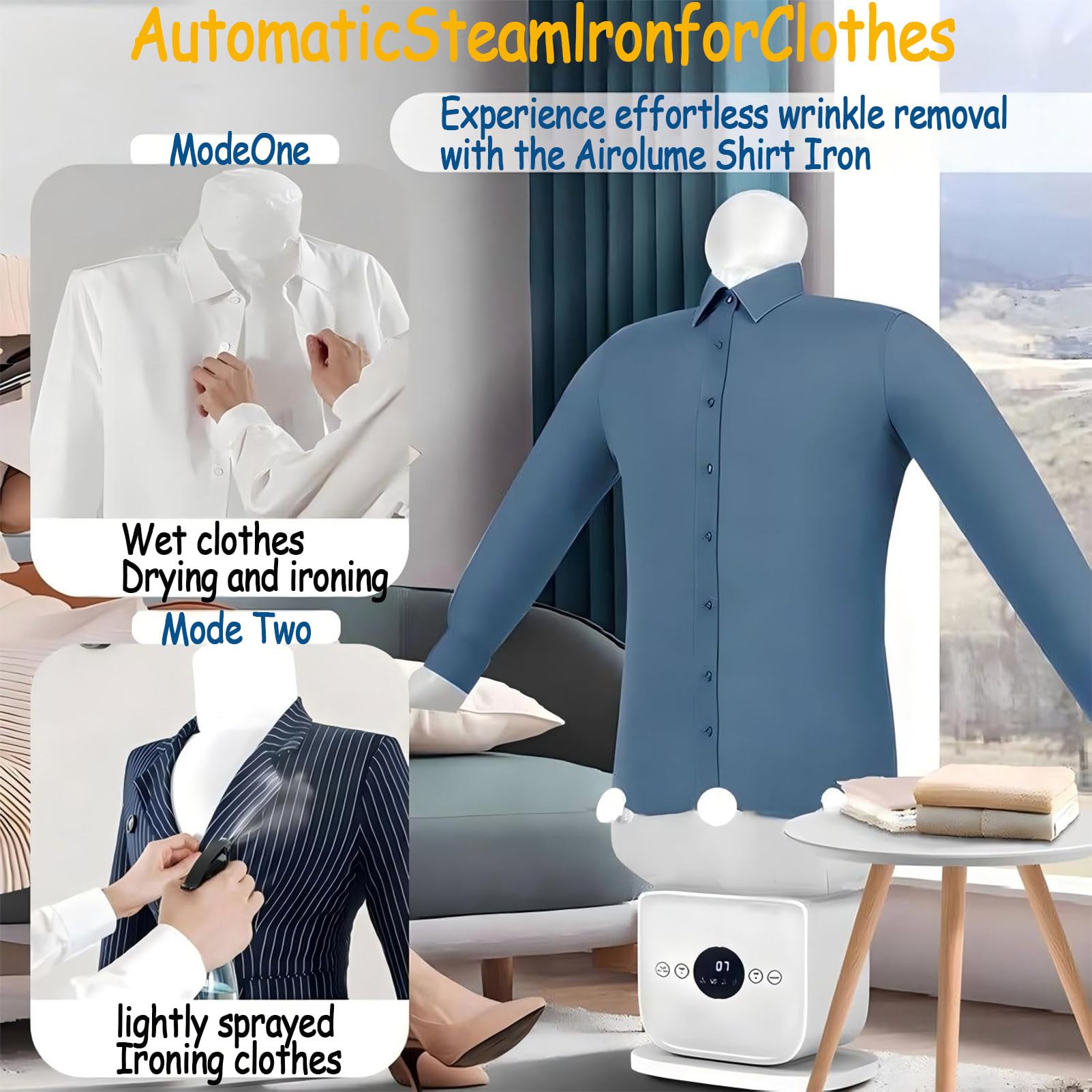 Macchina da Stiro Automatica con Tempo E Temperatura Regolabili, Stiratura A Vapore Rapida per Tutti I Tipi di Tessuto, Perfetta per Camicie, Pantaloni, Vestiti E Scarpe A