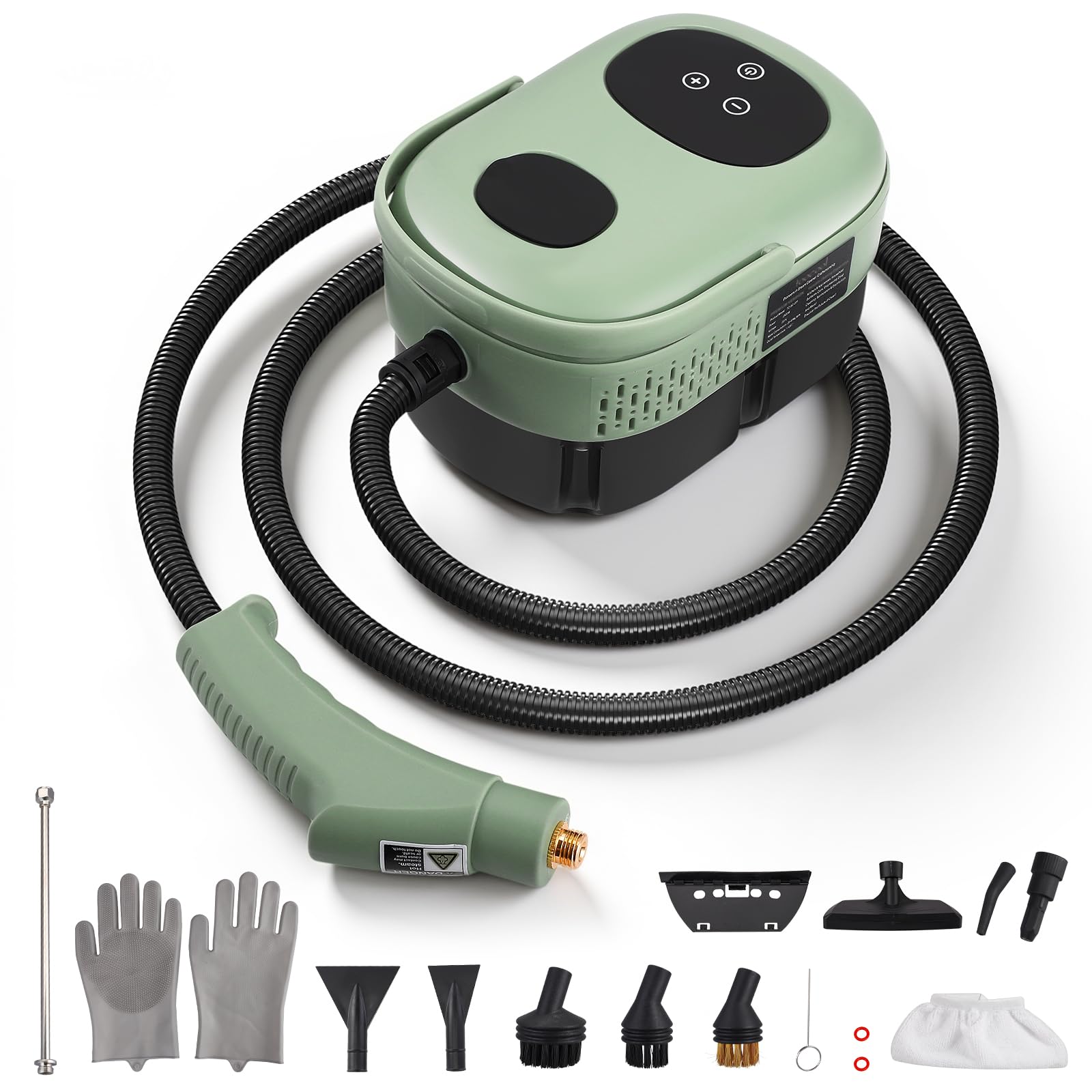 Limpiador a vapor, 2500 W, 3 bares de presión y 105 °C de alta presión, limpiador de vapor de mano para uso doméstico, máquina de limpieza a vapor de alta temperatura para cocina, baño, azulejos