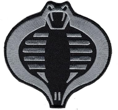 Silver Subdued Cobra Embroidered Hook Fastener Patch MTC2