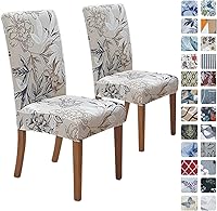 Vista 42 de SPRINGRICO Juego de 4 fundas para sillas de comedor, fundas elásticas para sillas de comedor, de elastano lavables, fundas para sillas Parsons