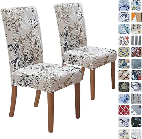 Miniatura 42 de SPRINGRICO Fundas para sillas de comedor, paquete de 6, fundas elásticas para sillas de comedor, de elastano, lavables, fundas para sillas Parsons