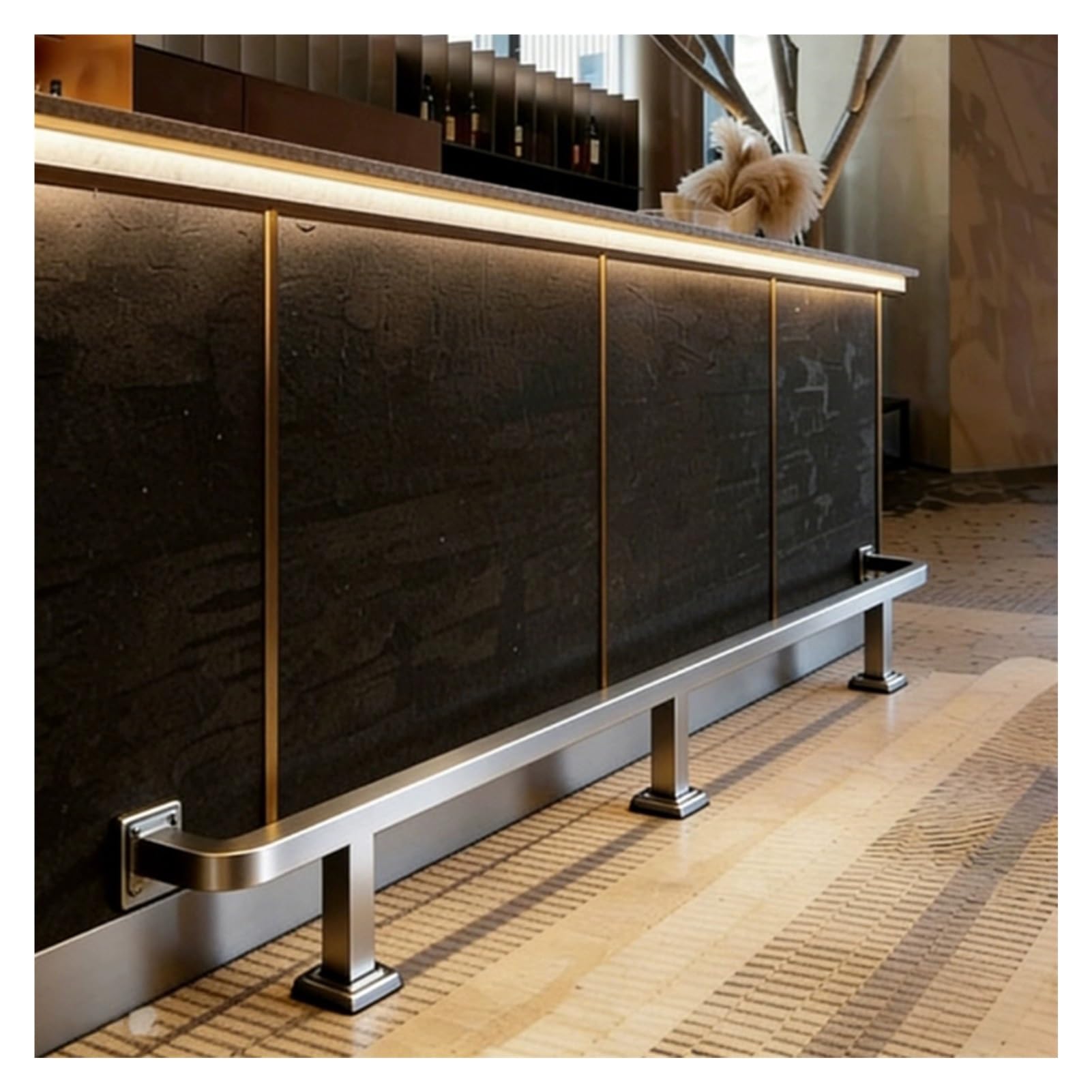 Repose-pieds de bar en tube de 2 pouces de diamètre pour îlot de cuisine de 1m