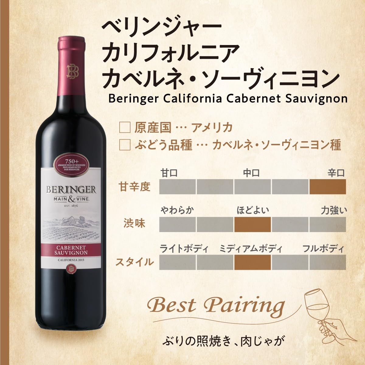 Amazon.co.jp: BERINGER(ベリンジャー) カリフォルニアシリーズ4本