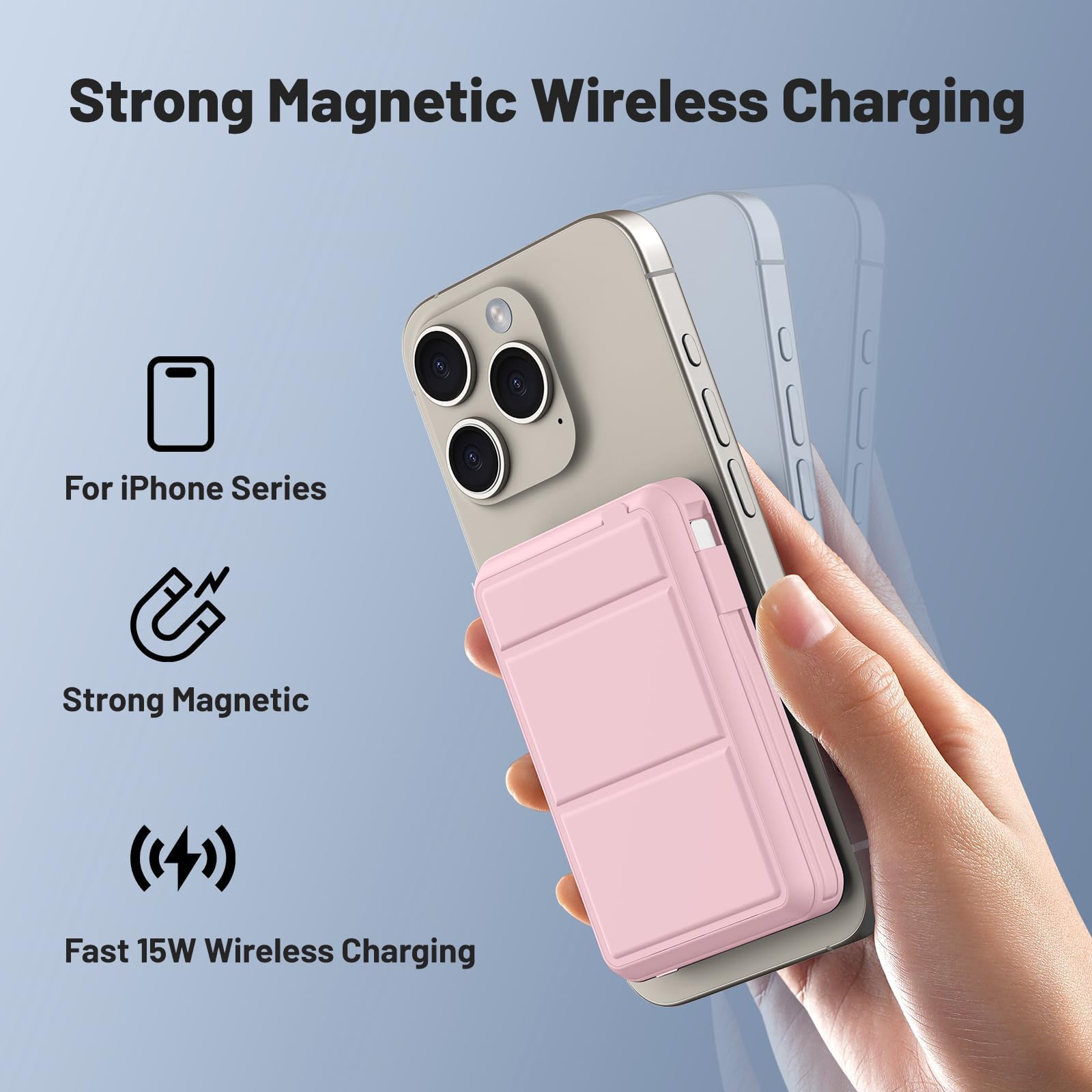 Azmuth Power Bank, per Magsafe Powerbank iPhone 10000mAh, Caricatore Portatile Magnetico Wireless Ricarica Rapida con Display LED Batteria Esterna per iPhone 17/16/15/14/13/12/Pro/Pro Max