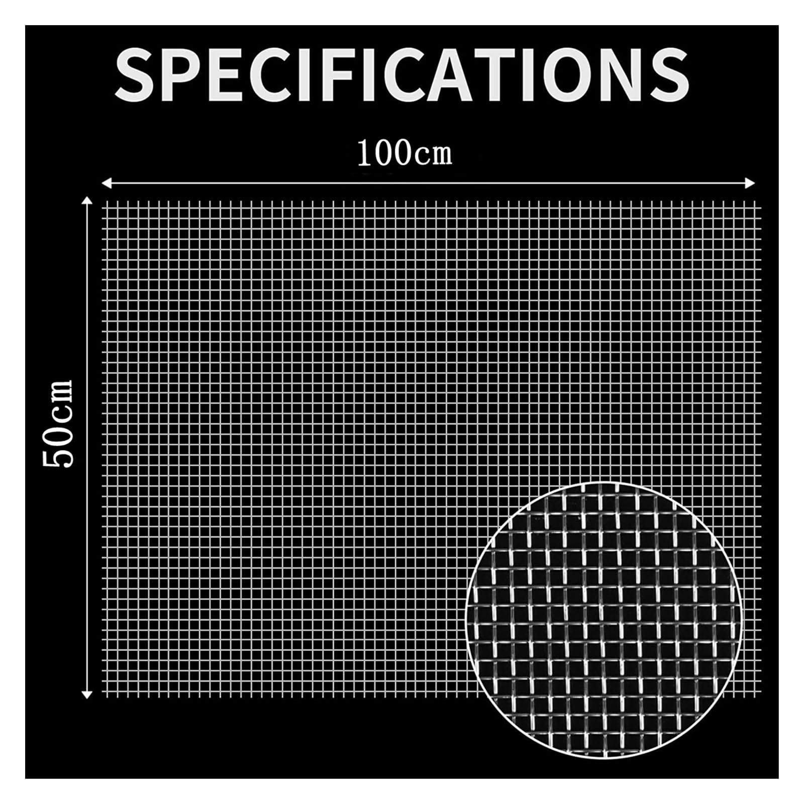 50 x 100 cm siatka druciana ze stali nierdzewnej 304 tkana osłona wentylacyjna do filtrów powietrza okien i ochraniaczy (5 oczek otworów 4,5 mm) trwała i odporna na rdzę