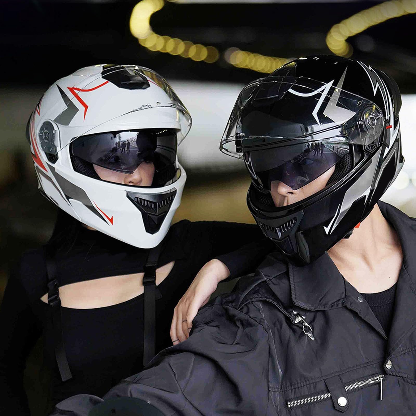 Casco Integral De Motocicleta Modular Homologado ECE 22.06 con Doble Visera para Adultos, Hombres Y Mujeres