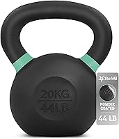 Yes4All Powder Coated Cast Iron Kettlebell: Non-Slip Handle, Flat Bottom, 9-71 lbs for Strength Training & Conditioning