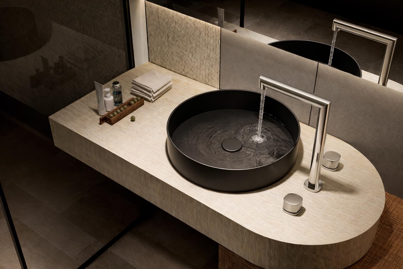IMEX - Grifo Lavabo Bimando Toscana Grifería Baño en Latón Grifo para Lavabo Moderno Antigoteo Monturas Cerámicas Instalación Rápida