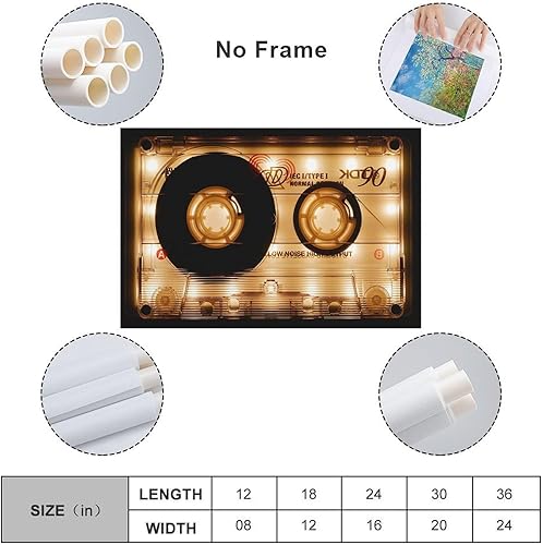 Miniatura 5 de Retro Cassette Canvas Decor, Canvas Gift, Oversized Wall Art, Shining Audio Cassette, Modern Canvas Wall Art Decor Poster Canvas Wall Art Decor