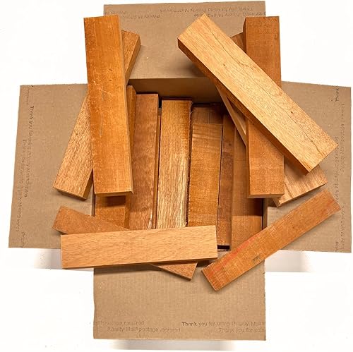 Miniatura 8 de Exotic Wood Zone 's Scarp Wood Cut Offs Box de caoba  Chatarra de madera para tallar rollos de madera corta Tablas de madera