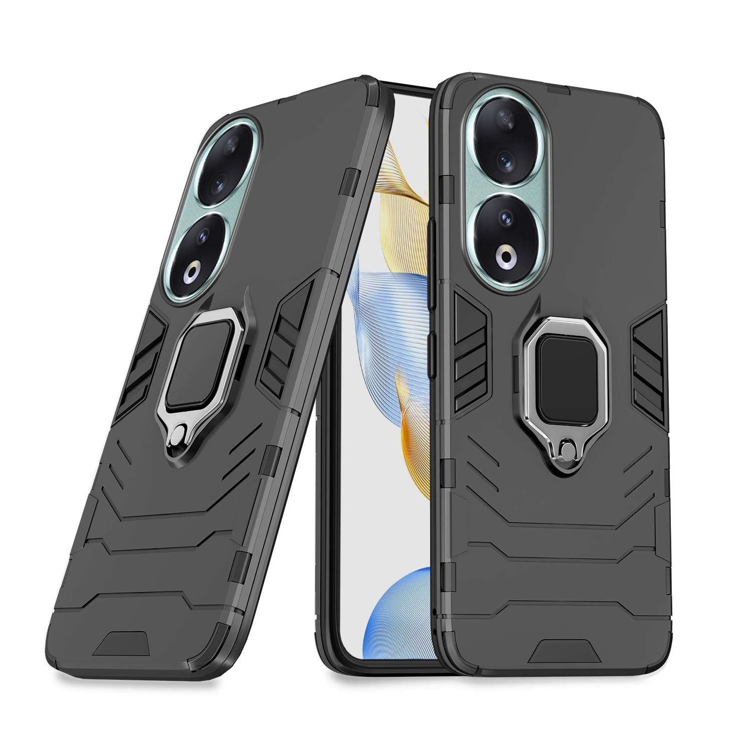 Pikkme Honor 90 5G Back Cover | D5 Tough Armor Bumper | 360 Protection Case | Ring Holder Stand Case for Honor 90 5G (Black) (B0CT8WY3YN) Amazon Price History, Amazon Price Tracker