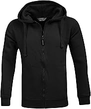 Mens Full Zip Fleece Hoodie Sweatshirt Plain Workwear Casual Jumper Sweater