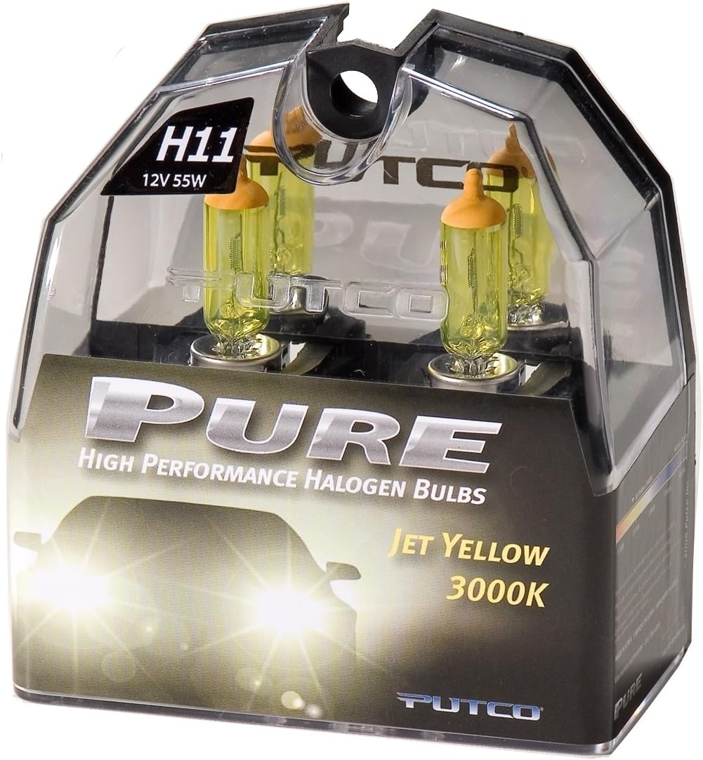Putco 230011JY Pure Halogen Headlight Bulb - Jet Yellow - H11 (Pair)