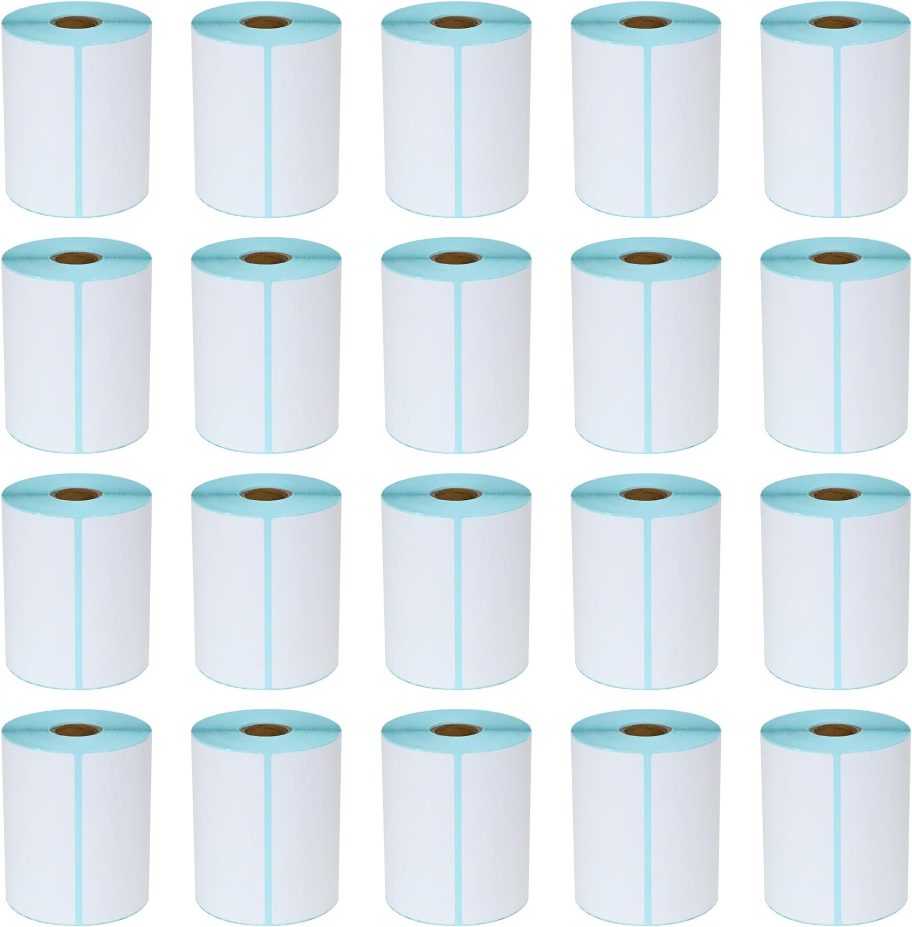 - L LIKED 5000 PCS 4"x 6" Direct Thermal Labels White Perforated Shipping Labels, 250 per Roll, Pack of 20 Rolls - Commercial Grade