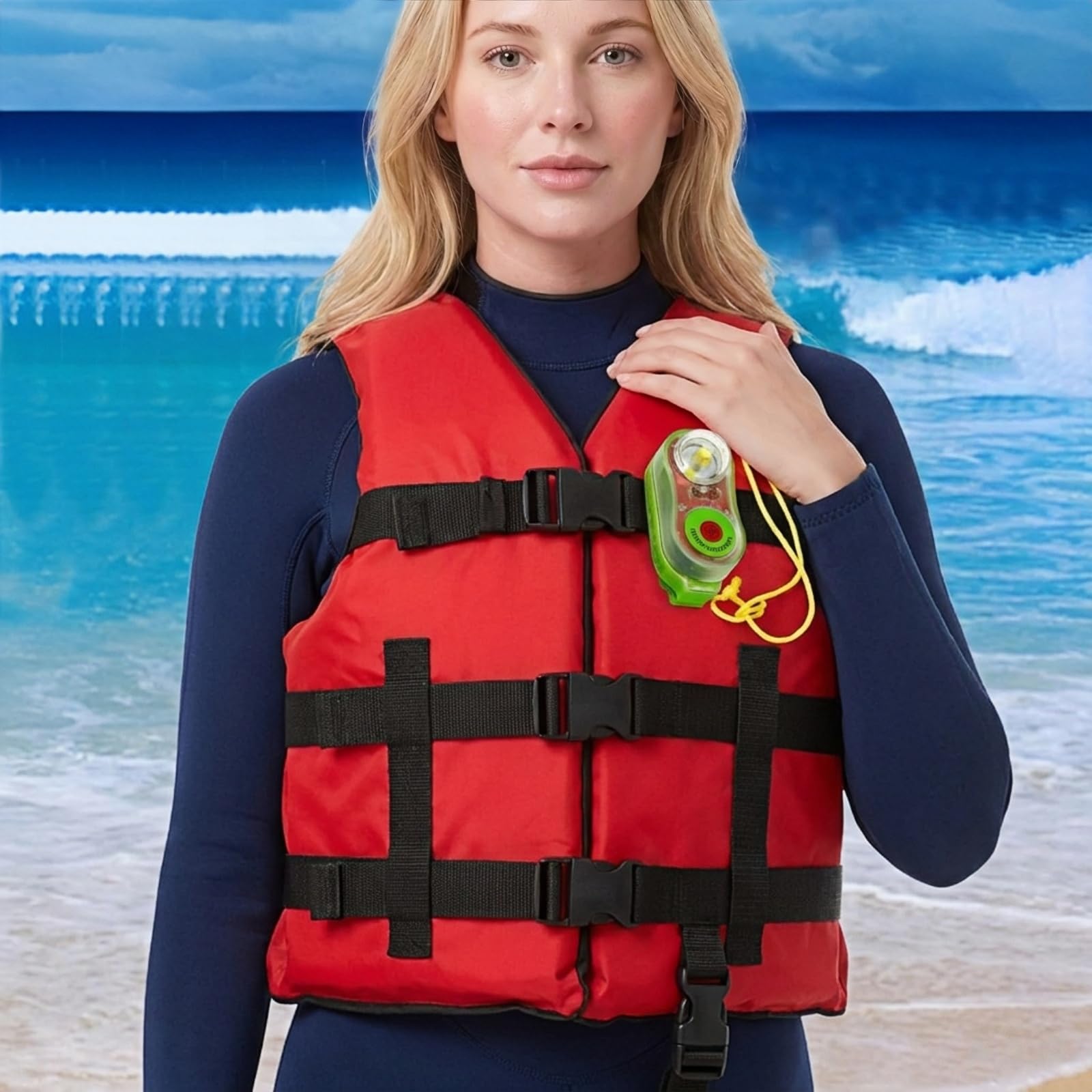 Luci Giubbotto Salvataggio a LED con Attivazione ad Acqua - Set da 4/8 Pezzi - Rosse e Verdi per Emergenza in Mare per Sopravvivenza in Acqua di Emergenza