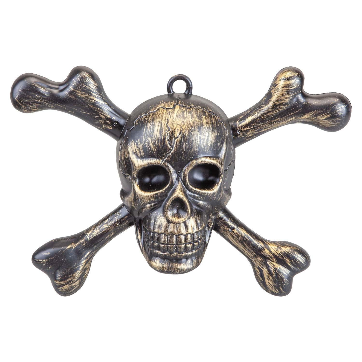 VFM e-Store - Halloween Wall Decorations Skull & Crossbones Party, Trick Or Treat Spooky Halloween Parties, Creepy, Fright, Costume, Fancy Dess Accessories and Props - Gold