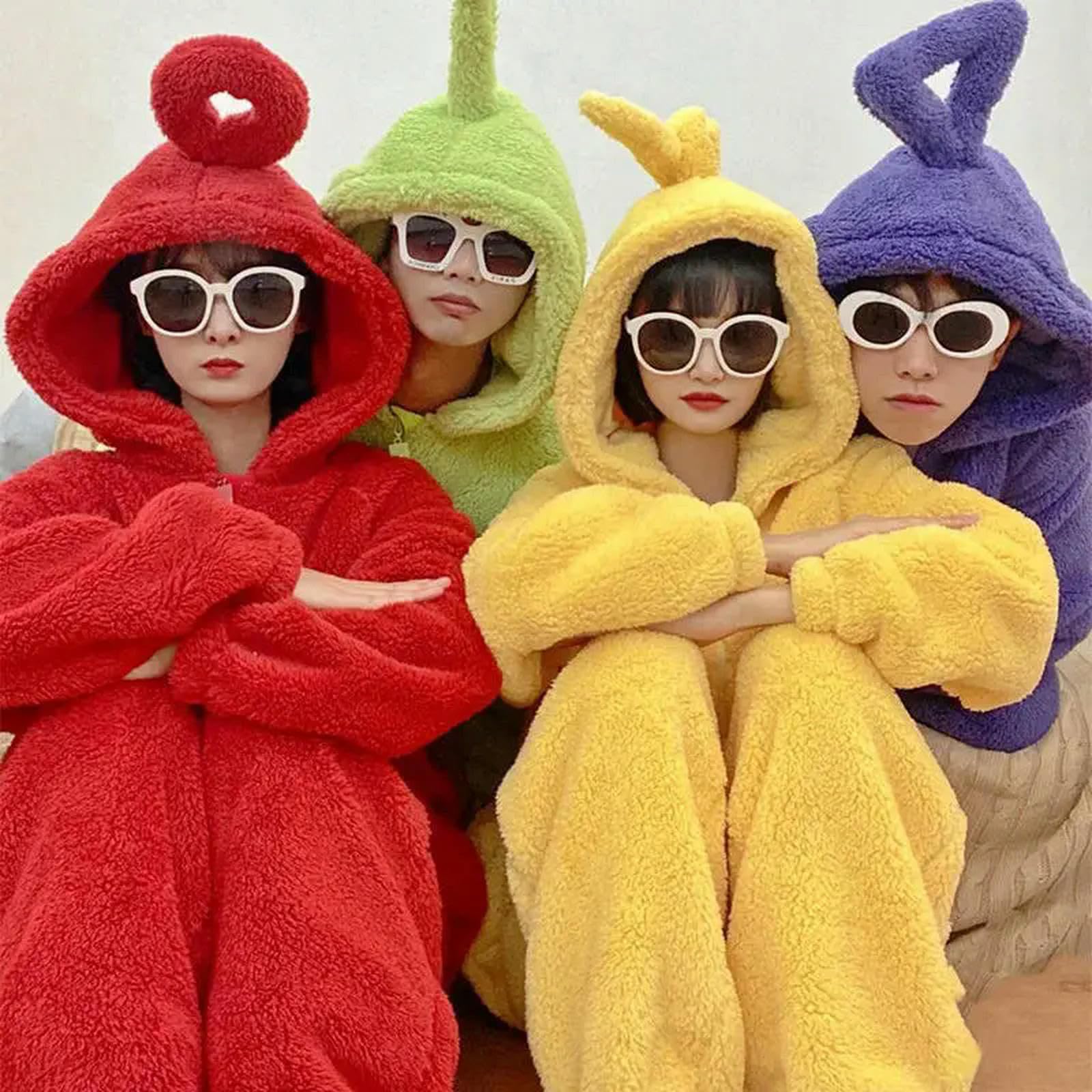 cutecool Pijamas De Mujer Teletubbies Adultos Pijamas De Mono Neutros Ropa De Mono Animal Papel Juego De Roles Ropa para El Hogar Fiesta De Pijamas