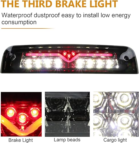 Miniatura 5 de Tresound Para Dodge Ram 1500 2500 3500 3 tercera luz de freno 2009-2017 Lámpara LED de montaje alto (ahumada)