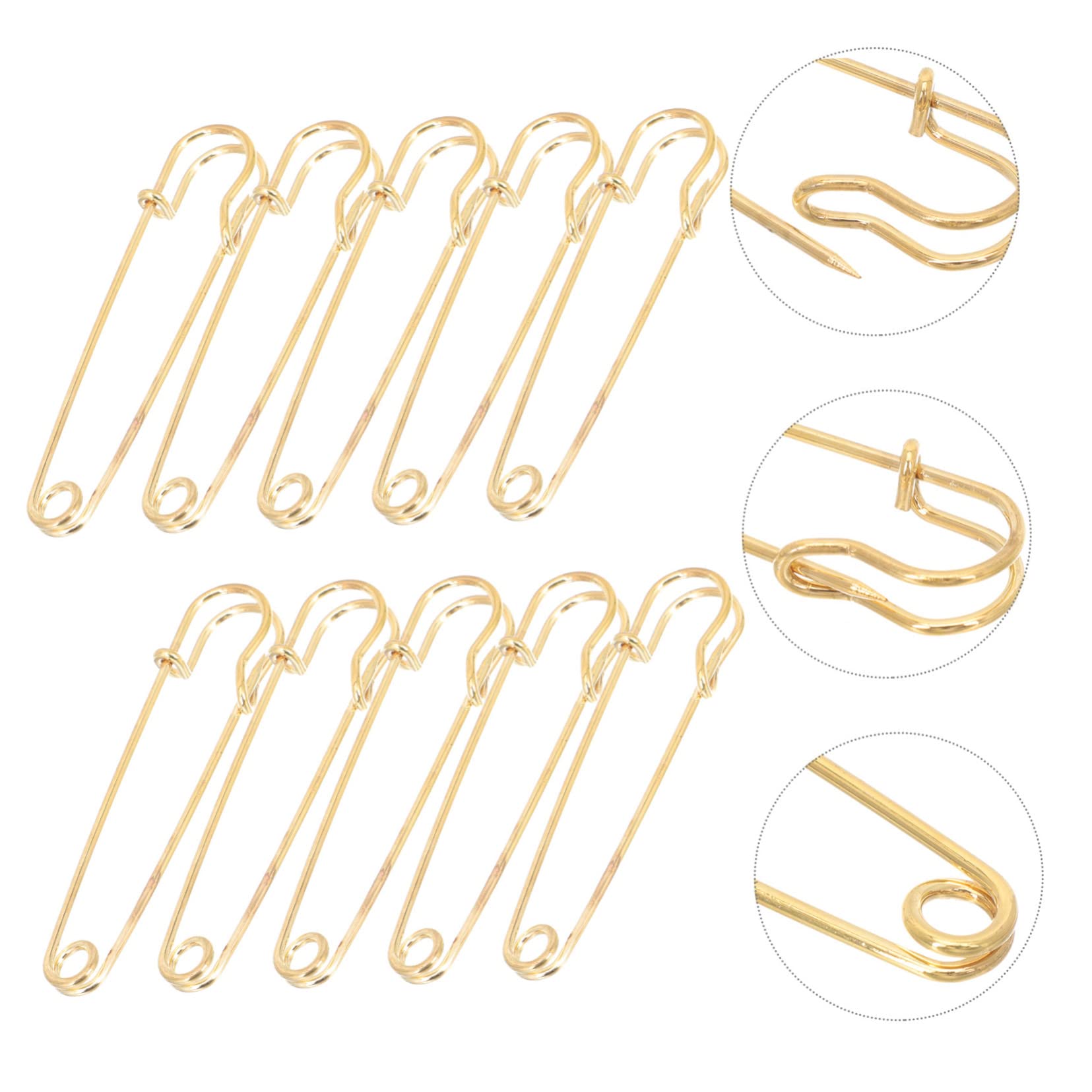 TEHAUX 40piezas Alfileres De Seguridad Retro Inoxidable Broches Para Costura y Manualidades Accesorios De Moda Para Suéteres y