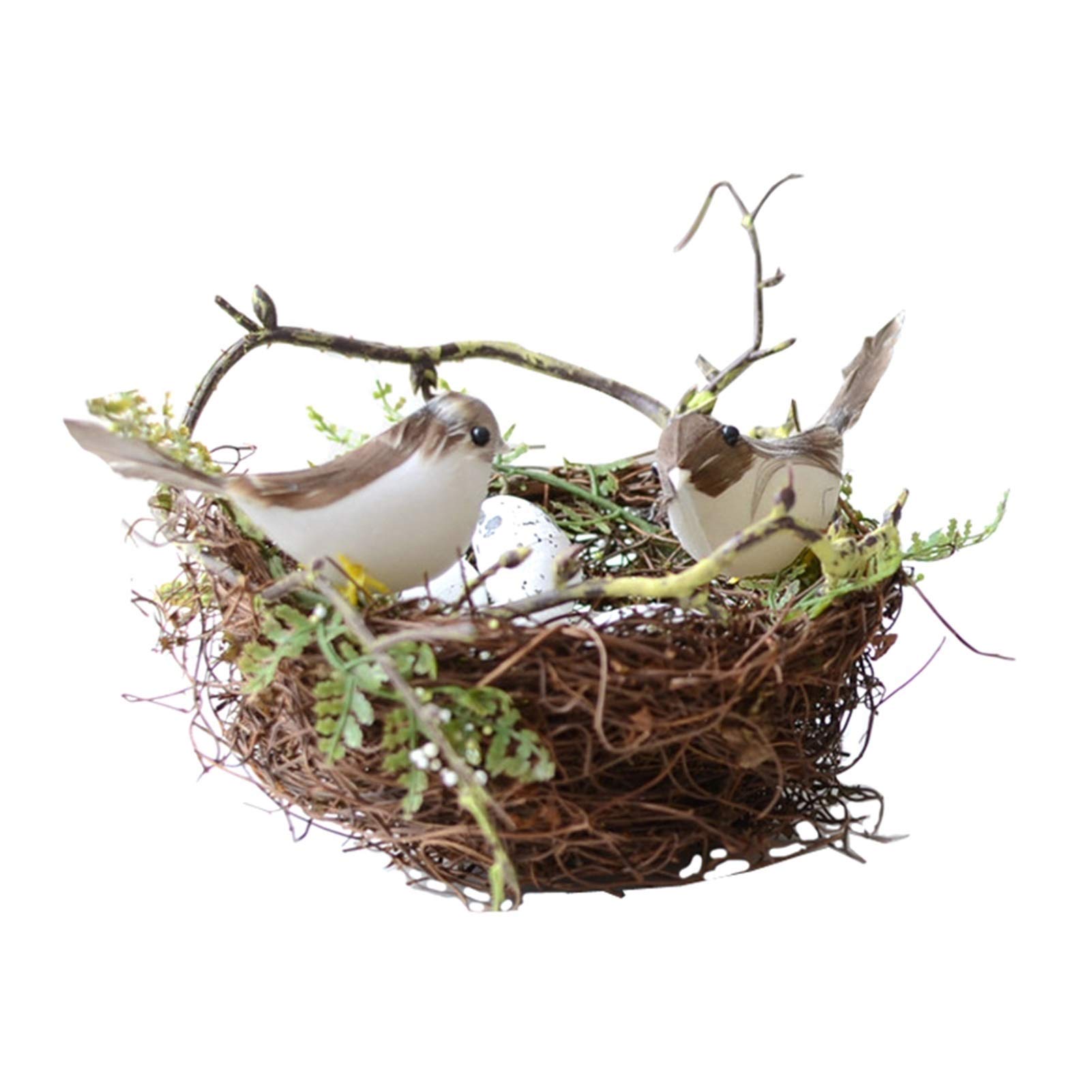 Nichoir Oiseaux Perroquet Artificiel Nid d'oiseaux Canaries avec œufs décoratifs, Cage d'oiseaux nichoirs naturels, 11x5cm, 13x7cm (Size : 11x5cm)