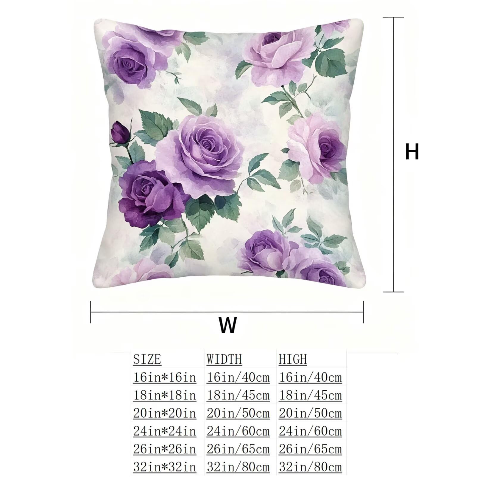 Violet Housse Coussin 60x60 Vert Taie Oreiller 60x60 Lot de 4 Super Doux Protege Oreiller 60 x 60 Decoration Automne Taie D'oreiller Carrées Coussin Canape, pour Maison Chambre Canapé Chaise E - 636